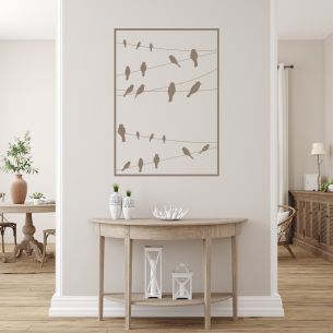 Sticker corde oiseaux encadré