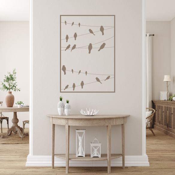 Sticker corde oiseaux encadré