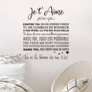 Sticker je t'aime parce que