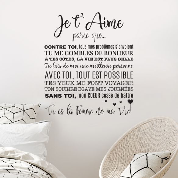 Sticker je t'aime parce que