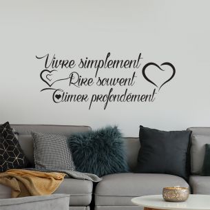 Stickers muraux bonheur : citation, phrase, proverbe