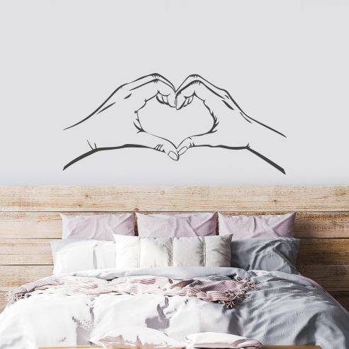 Stickers mains en coeur