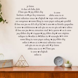 Sticker je t'aime multi-langue