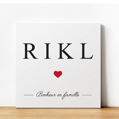 Tableau personnalisé famille initiales Tableau personnalisé famille initiales