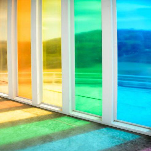 Adhésif transparent Bleu