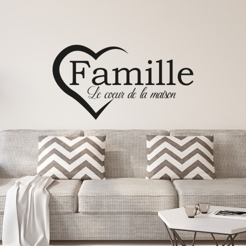 Sticker famille le coeur de la maison