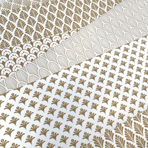 Kit 5 stickers motifs déco beige