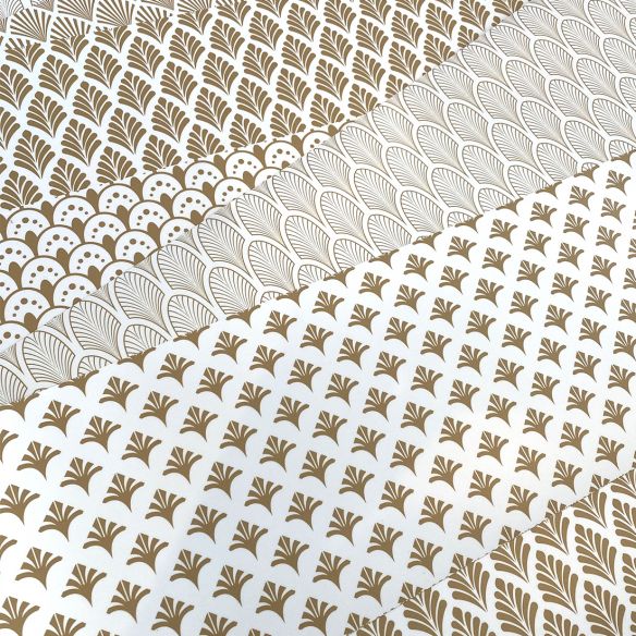 Kit 5 stickers motifs déco beige