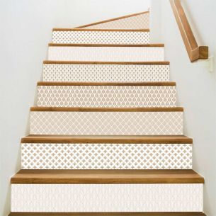 Kit 5 stickers motifs déco beige