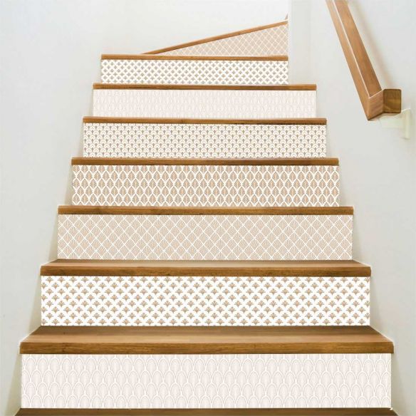 Kit 5 stickers motifs déco beige