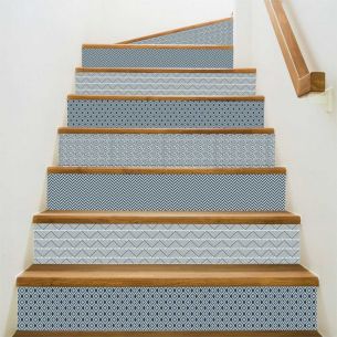 Kit 5 stickers motifs géométriques bleu marine