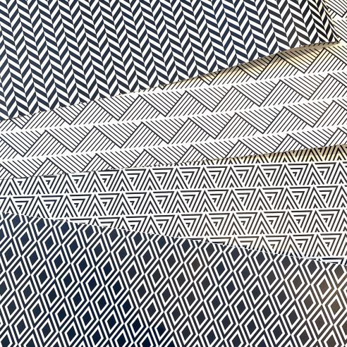 Kit 5 stickers motifs géométriques bleu marine