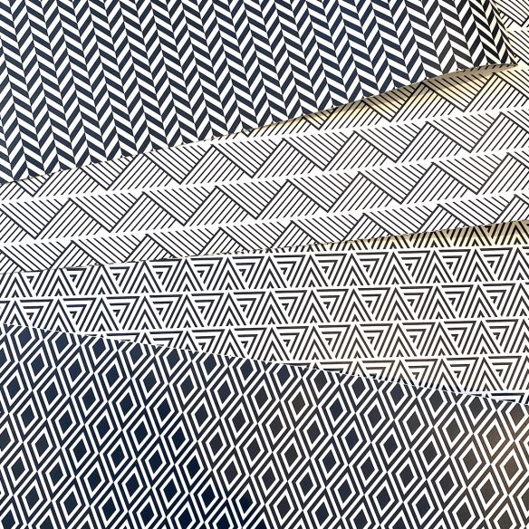 Kit 5 stickers motifs géométriques bleu marine