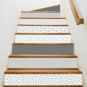 Kit 5 stickers motifs noir et blanc