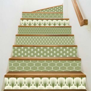 Kit 5 stickers vintage vert kaki