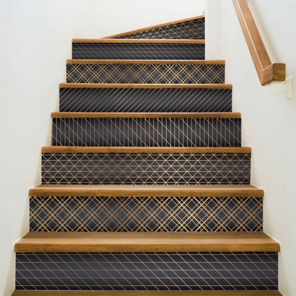 Kit 5 stickers design contremarches d'escaliers