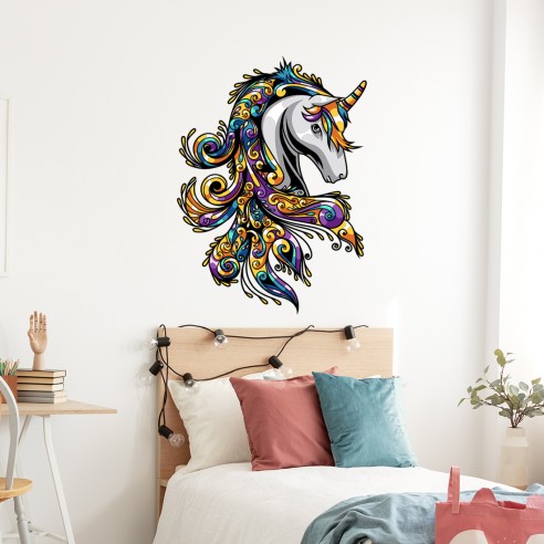 Sticker mural licorne