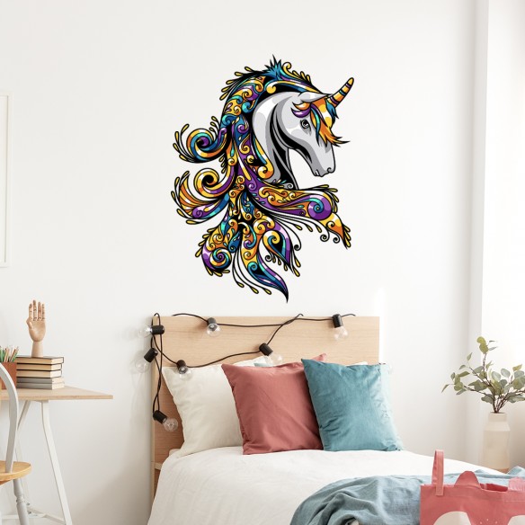 Sticker mural licorne