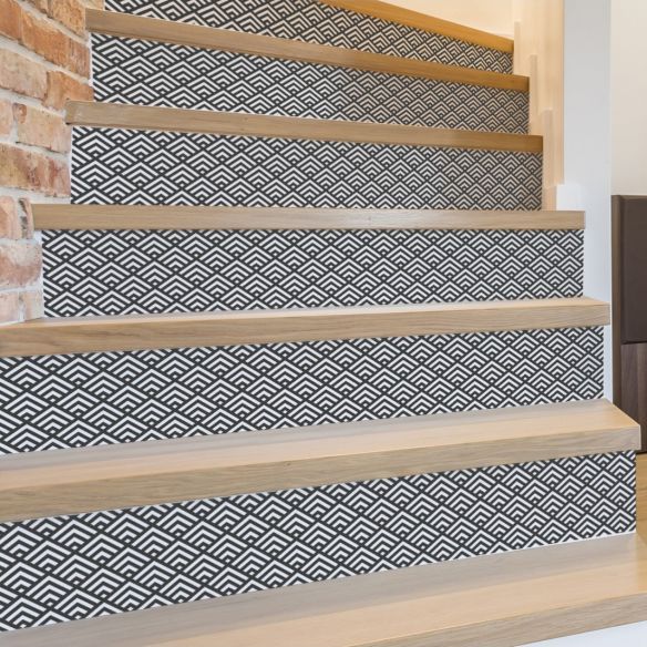 Kit 6 stickers géométrique gris foncé