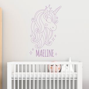 Stickers licorne avec prénom