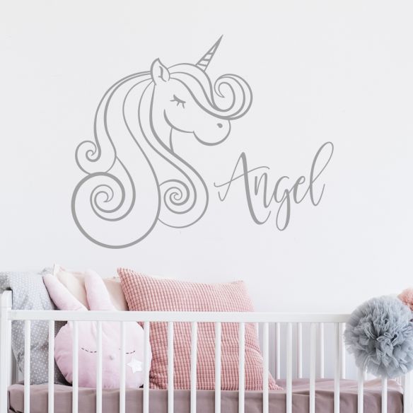 Sticker personnalisé licorne avec prénom