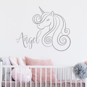Sticker personnalisé licorne avec prénom
