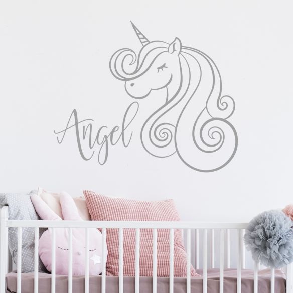 Sticker personnalisé licorne avec prénom