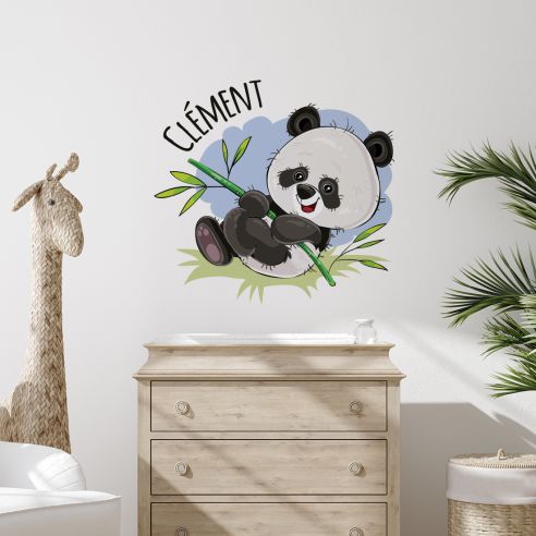 Sticker panda avec prénom