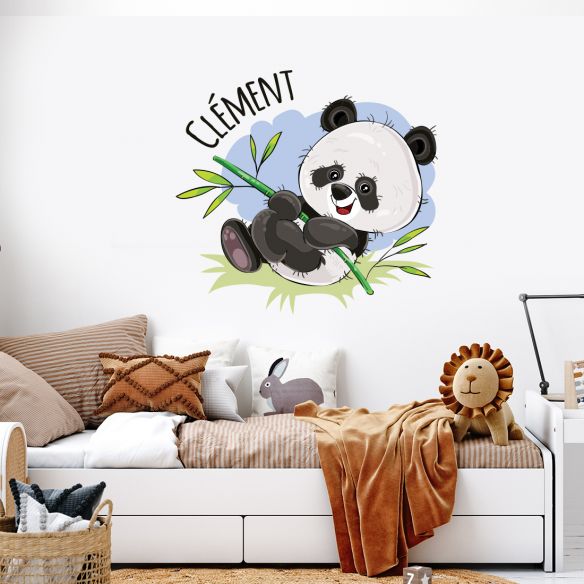 Sticker panda avec prénom