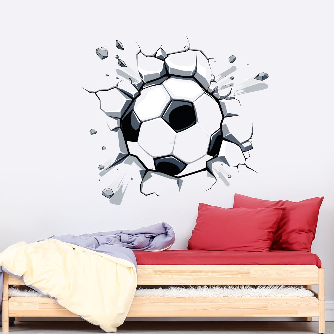 3D Brocken Football Football Stickers Muraux Pour Enfants Garçon Chambres  TV Arrière Plan Salon Chambre Stickers Muraux Décoration Du 3,69 €