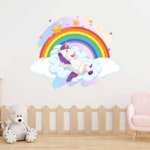 Sticker licorne féerique