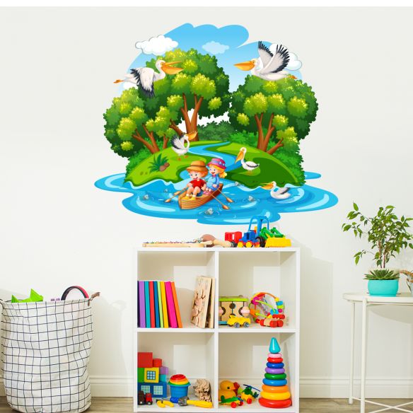 Stickers île aux pélicans