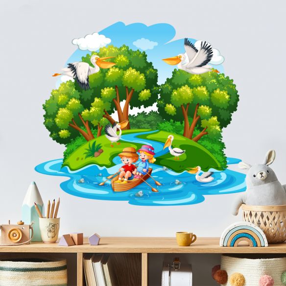 Stickers île aux pélicans