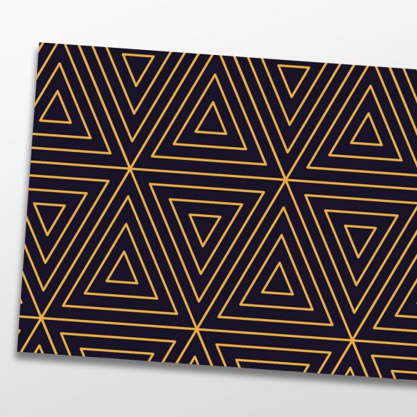 Kit 6 stickers motifs lignes géométriques dorés sur fond noir