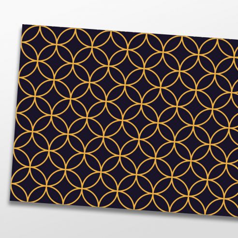 Kit 6 stickers motifs lignes géométriques dorés sur fond noir