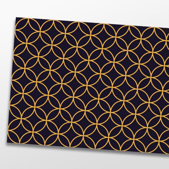 Kit 6 stickers motifs lignes géométriques dorés sur fond noir