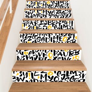 Kit 6 stickers contremarches escaliers tags
