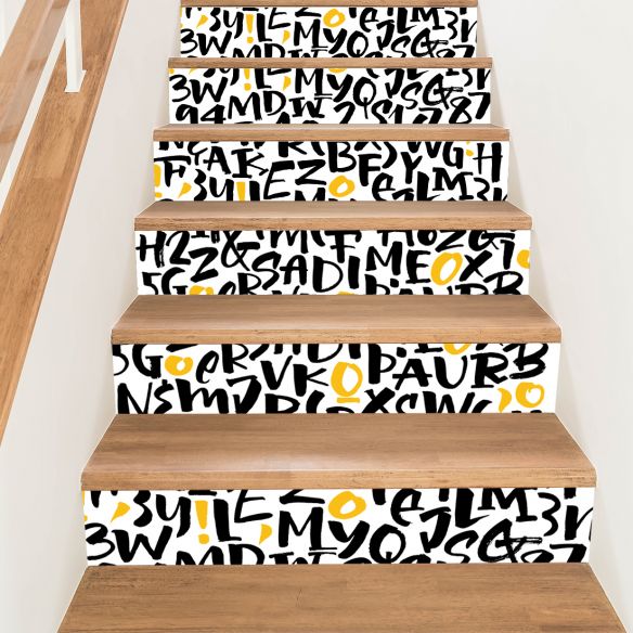Kit 6 stickers contremarches escaliers tags