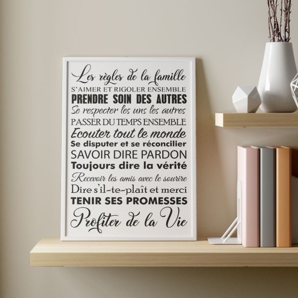 Affiche les règles de la famille