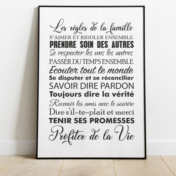 Affiche les règles de la famille