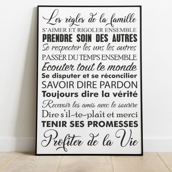 Affiche les règles de la famille