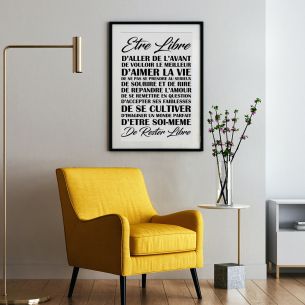 Affiche texte être libre