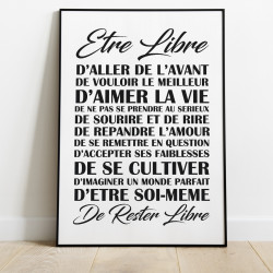 Affiche texte être libre