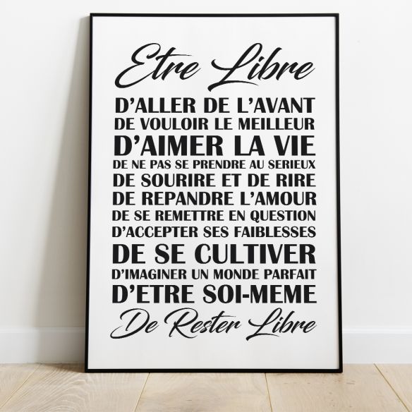 Affiche texte être libre