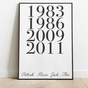 Affiche années de naissances famille 2