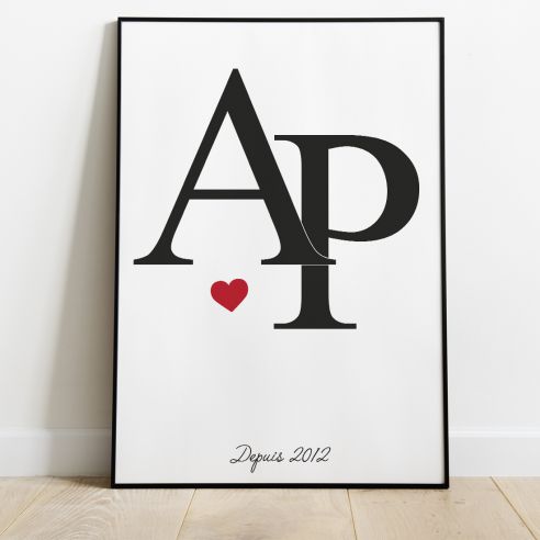 Affiche couple à personnaliser