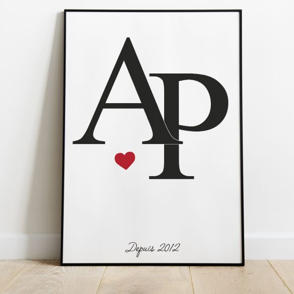 Affiche couple à personnaliser