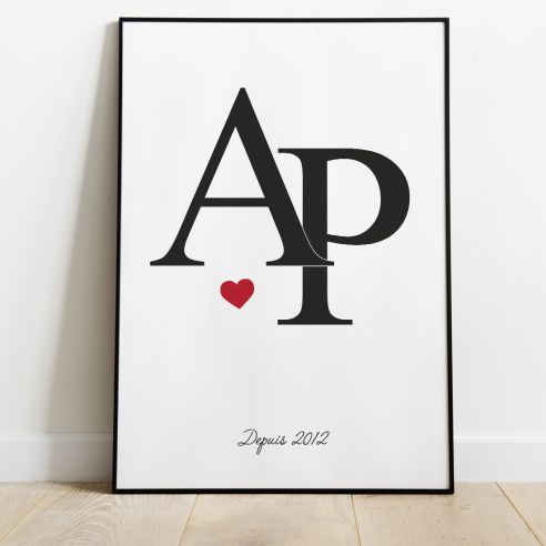 Affiche couple à personnaliser