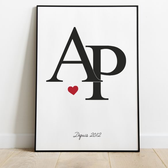 Affiche couple à personnaliser