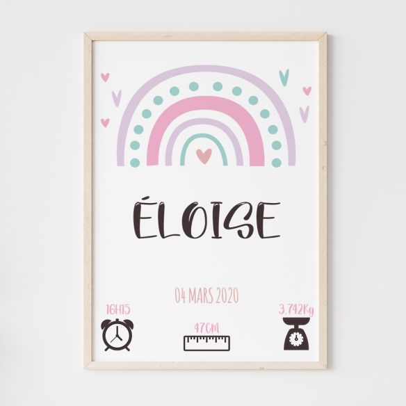 Affiche naissance fille